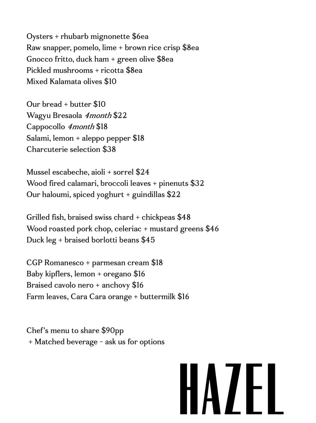 Home Hazel Restaurant